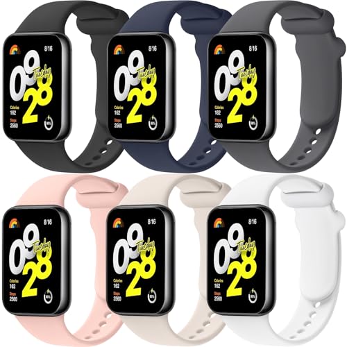 Yisica Correa Compatible con Xiaomi Mi Band 9 Pro/8 Pro/Redmi Watch 5 /Watch 4 Mujer Hombr, Pulsera de Repuesto de Silicona Ajustable (Negro/Azul Medianoche/Gris Oscuro/Blanco/Starlight/Rosa)