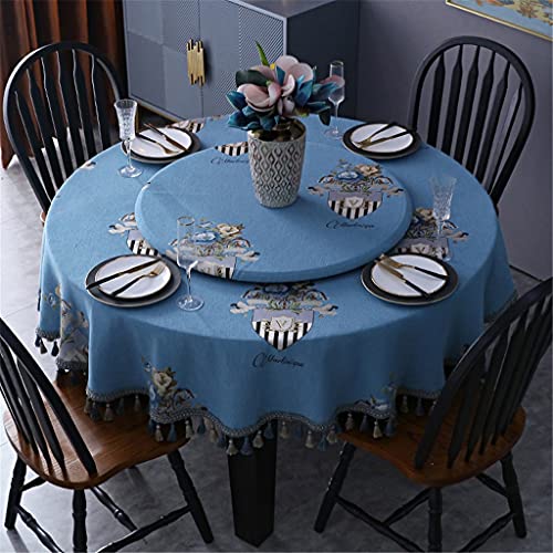 Nappe ronde de table basse en tissu fluide pour petite table 160
