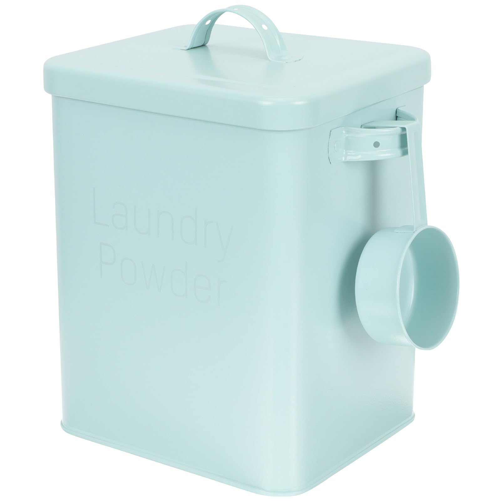 Caja para detergente polvo de hierro almacenamiento multiusos verde cubo de lavandería con tapa