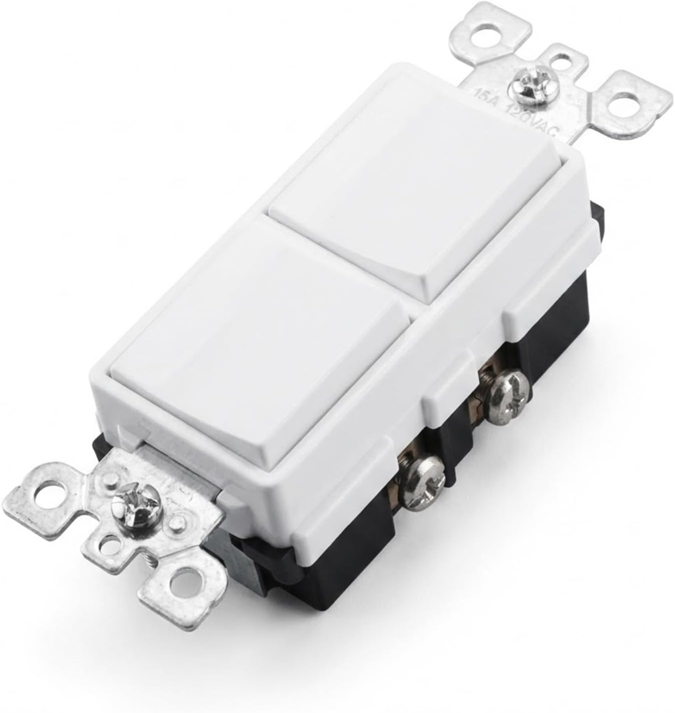 15 Amp 120/277 Volt Decora Single-Pole AC Combination Switch for Leviton Switchs Double Toggle Light Switch Commercial Grade Decora Single-Pole AC Combination Switch 5634-W