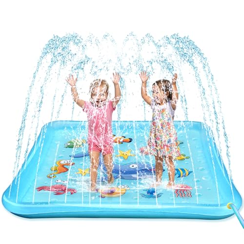 Growsland Splash Pad for Toddlers, Outdoor Sprinkler for Kids, 67' Summer Water Toys Inflatable Wading Baby Pool Fun Gifts for 3 4 5 6 7 8 9 Years Old...