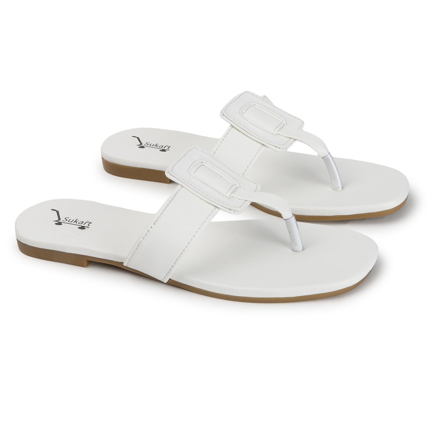 SUKART Tan Stylish Flat slippers for Girls and Womens (B0D9897K4W) Amazon Price History, Amazon Price Tracker