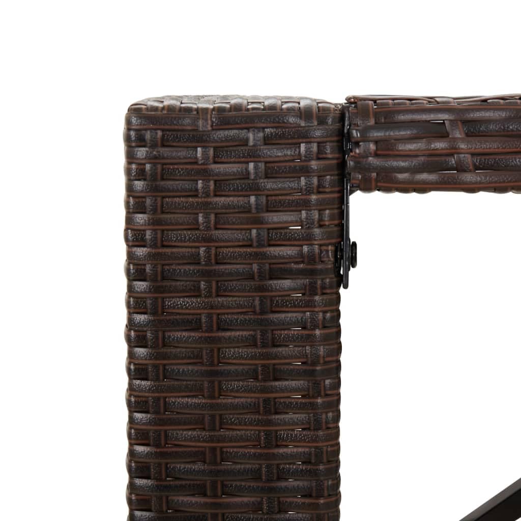 vidaXL Table de Bar et Dessus en Verre Marron 145x80x110 cm Poly rotin, Table de fête, Table de pub, Table de Bar de Petit déjeuner, Table de bistrot