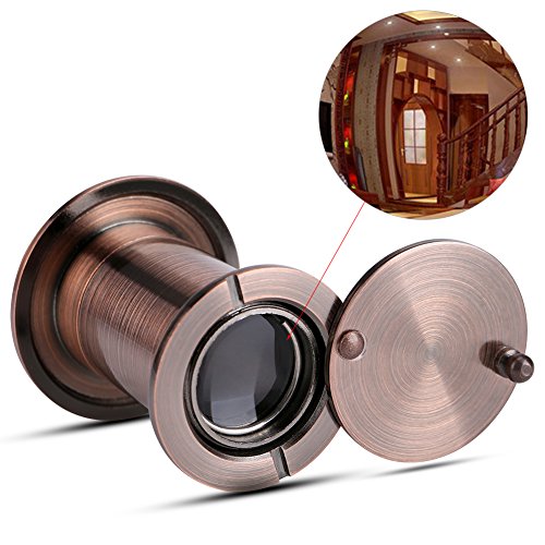 Mirilla para puerta de seguridad para el hogar en plata cepillada con vidrio óptico de alta tecnología, material sólido y cobre (barniz cobre oscuro) miniatura 6