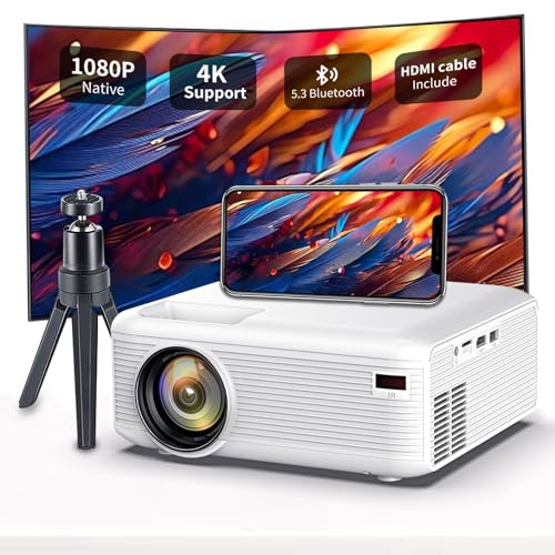 Mini Bluetooth Projector , 1080P projector 4k , projector for iphone, portable/outdoor/room/wall projectorr, compatible with Android/iOS/PS5/TV stick/laptop/USB/HDMI/USB