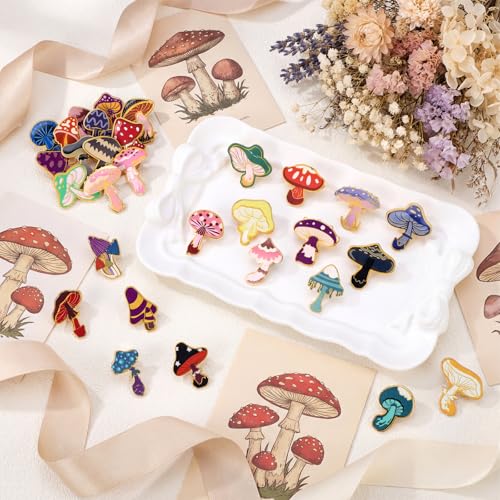 Image of Landical 30 /60 Pcs Cute Enamel Pins Bulk Plant Flower Animal Halloween Gothic Fall Pumpkin Cartoon Lapel Pin Brooches Jewelry Gift for Backpack Clothes Hats Accessories