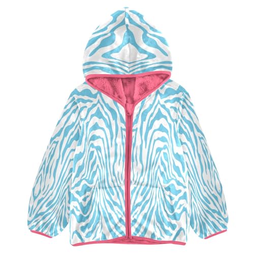 OTVEE Zebra Skin Animal Print Kids Hoodie Jacket Fall Spring Full Zip Warm Outwear Coat