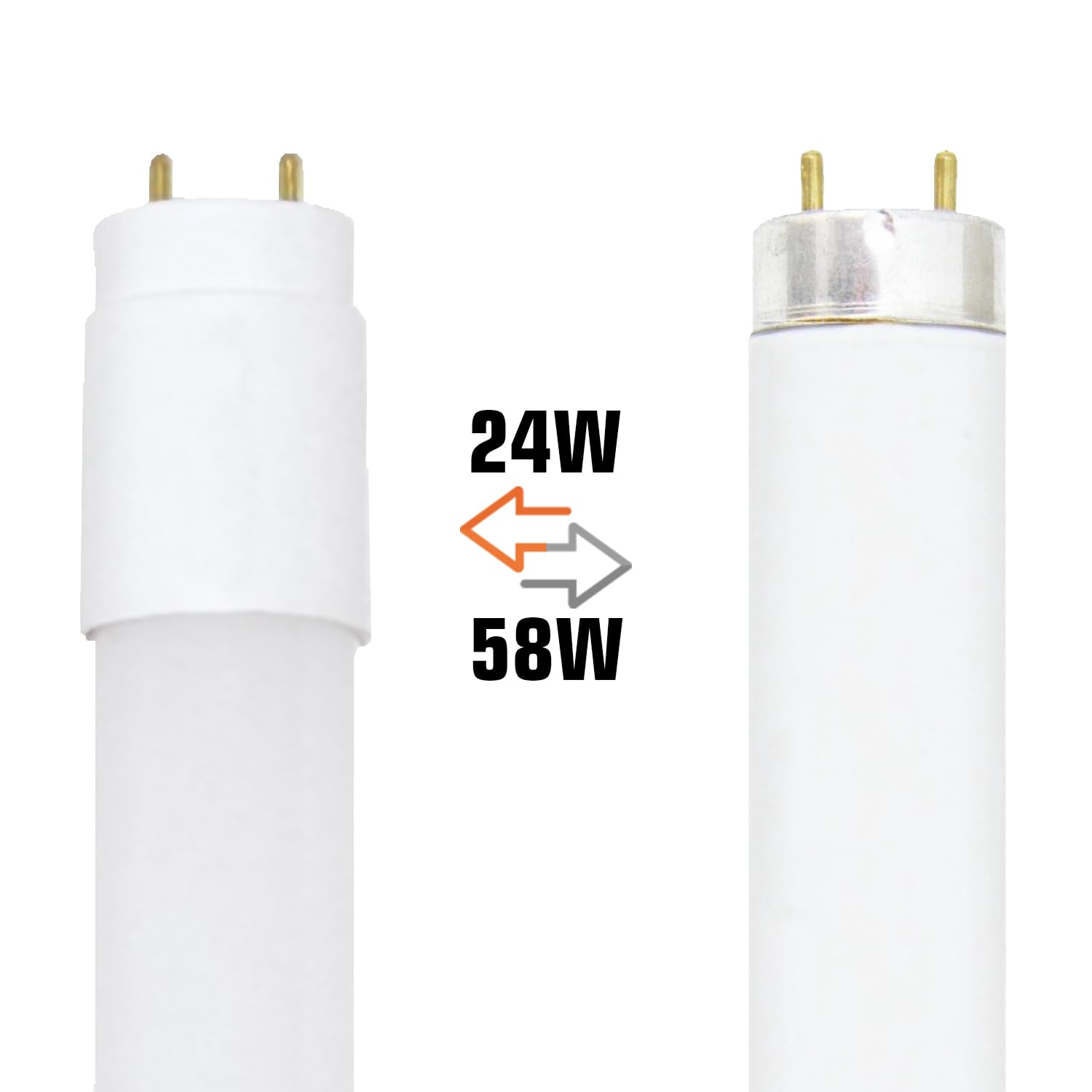 NCC-Licht LED Röhre 150cm 24W/840 G13 2500lm neutralweiß 4000K, Ersatz für 58W Leuchtstoffröhre, aus bruchsicherem Kunststoff, inkl. Starter für KVG