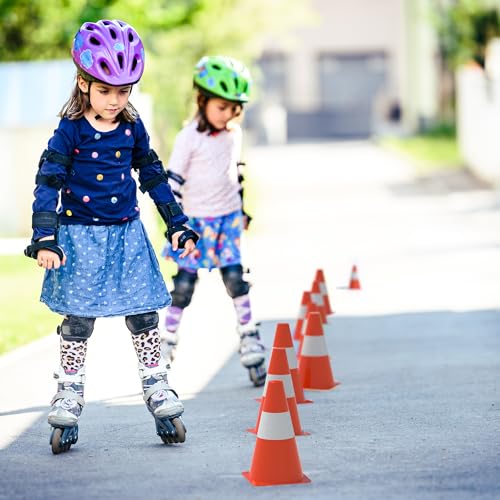 Pylonen 23cm, 12 Stück Stapelbare Warnkegel, Verkehrshütchen Markierungskegel für Outdoor Aktivitäten und Festliche Veranstaltungen, Pylonen Kinder für Fußball, Sport & Hundetraining