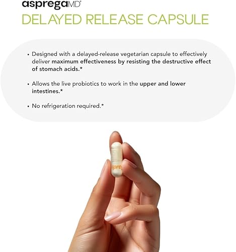 Miniatura 6 de Asprega 30CT - Suplemento probiótico + prebiótico  17 cepas, 35 mil millones de UFC  liberación retardada  Saccharomyces Boulardii  para hombres y