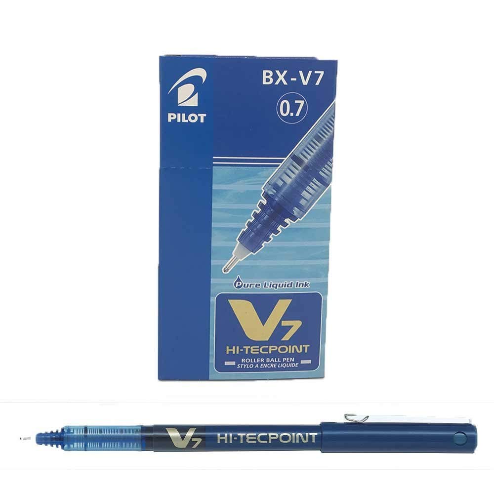 V7 Hi Tecpoint Pen - Blue, Pack of 12