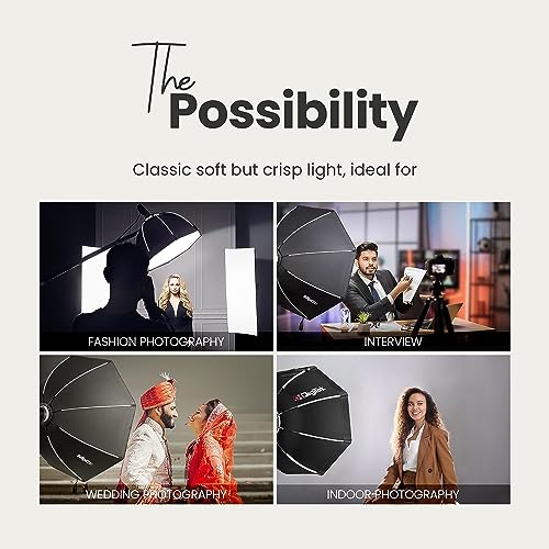 Image of DIGITEK DSBH-120 (120cm) Lightweight & Portable Soft Box Comes with S2 Type Bracket & 2 Diffuser Sheets | Carrying Case | Compatible with All Flash Speedlights (DSBH-120)