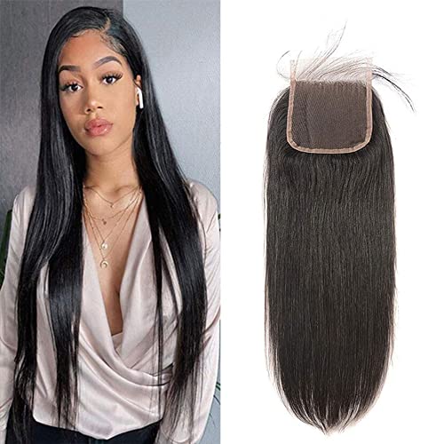 Closure Human Hair 4x4 HD Lace Closure Brazilian Hair Human Hair Closure for Black Women Straight Natural Remy Hair Soft Swiss Lace 12 inch