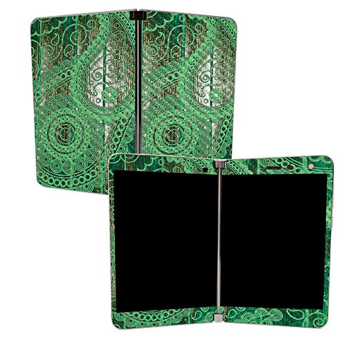 Image of Mighty Skins Carbon Fiber Skin for Microsoft Surface Duo - Vintage Paisley | Protective, Durable Textured Carbon Fiber Finish | Easy to Apply | Made in The USA