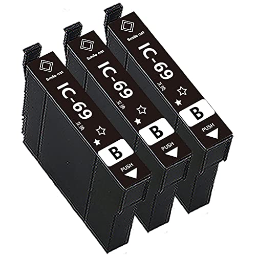 Amazon.co.jp: エプソン用 IC69 ICBK69 ブラック 3本セット互換インク