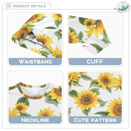 JUNZAN Aesthetic Sunflower White Little Kids Sweatshirt Hoodie Long Sleeve Tops Clothing Shirts Party 4T3