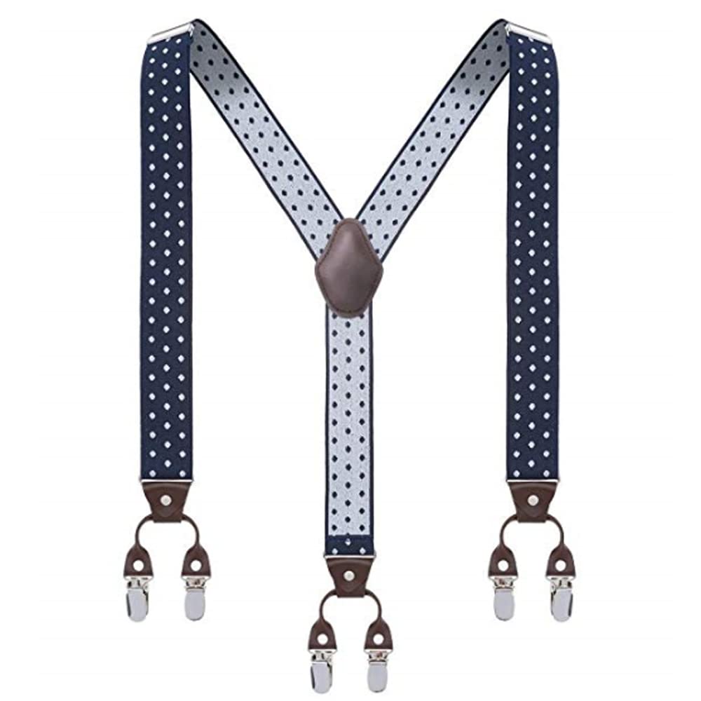 YYKSYDPT Braces for Men with Very Strong 6 Clips 35 MM Wide Duty Suspenders Y Style Adjustable Brace Suspenders (Point)