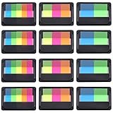 Antner 12 Sets Pop-up Index Tabs Flags Neon Page Markers Sticky Notes with Box,3 Size 800 Pieces