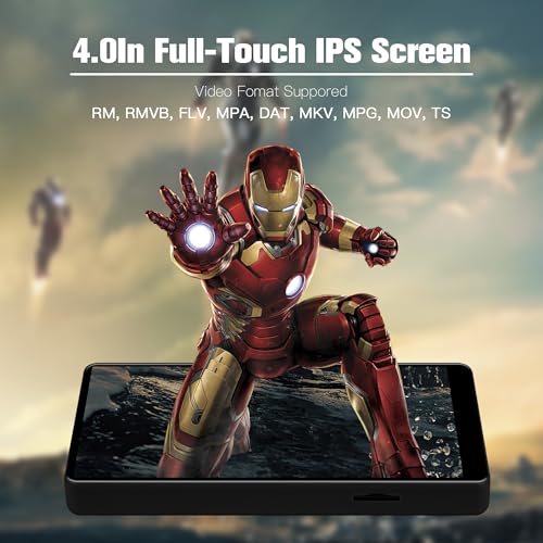 Image of MP3 Player with Bluetooth and WiFi,MP3 MP4 Player for Kids with Spotify, YouTube, Audible, 4.0 inch HD Touch Screen Android Music Player with Parental Controls, 2000mAh (16GB+128GB, Black, 4inch)