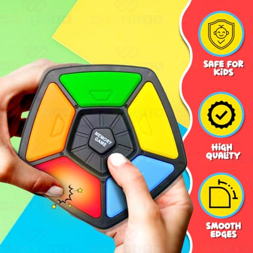 Image of Wembley Glow Up Memory Game| Battery Operated Educational & Joyful Game| with Unique Lights and Sounds & 30-Level Brain Challenge for Kids| Thoughtful Gift Option for Boys & Girls Age 7+ & Up