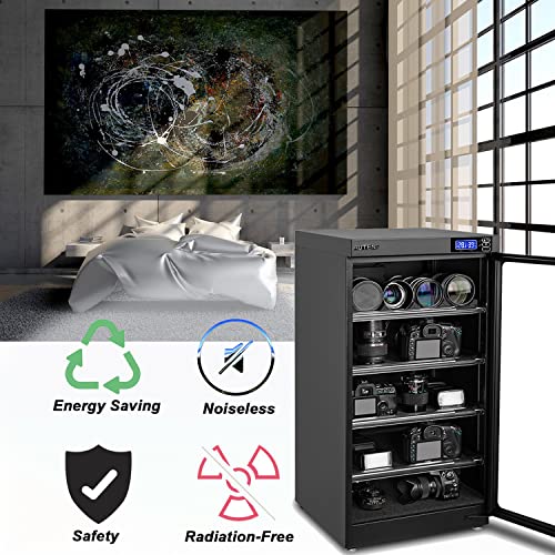 AUTENS 除湿ドライキャビネットボックス コンビネーションロック付き デジタルコントロール ノイズレス 省エネ カメラレンズ/電子機器/収集品収納用 温度湿度LEDスクリーン (100L) AD-100P の商品画像 2