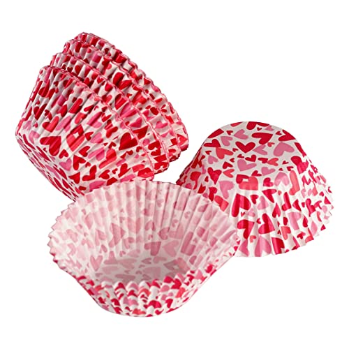 BinaryABC Red Heart Cupcake Liners Baking...