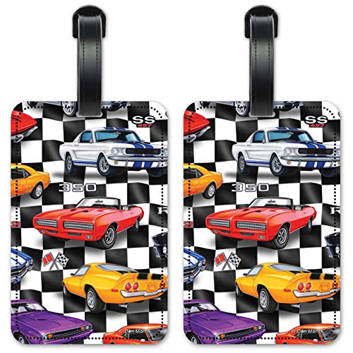 Muscle Cars - Image by Dan Morris - Luggage ID Tags - Suitcase Identification Cards - Set of 2