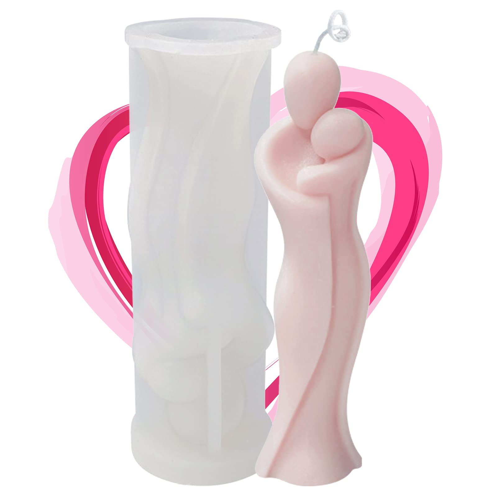 Photo 1 of TOPYS 3D Hugging Abstract Human Body Scented Candle Silicone Mold DIY Embracing Couples Mother and Child Fondant Cake Handmade Soap Plaster Epoxy Resin Mould for Anniversary Valentine's Day Gift