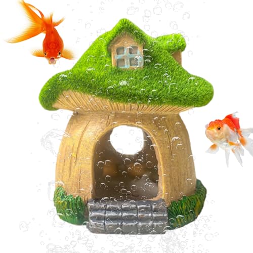 Generisch Figura de Acuario - Linda Escultura de Resina - Piscina de Peces Decoración de Casa de Setas, para Navidad Inauguración de la Casa Cumpleaños Sala de Estar Dormitorio Restaurante