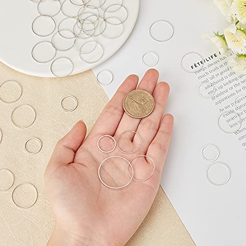 SUNNYCLUE 120Pcs 4 Sizes Earrings Beading Hoop Linking Ring Hollow Charms Earring Finding Charm Connector Links for DIY Crafts Earring Necklace Resin Pendant Making - Image 3