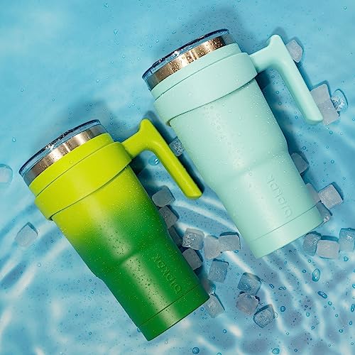 Image of BJPKPK 30 oz Tumbler with Handle & Straw, Insulated Stainless Steel Mug
