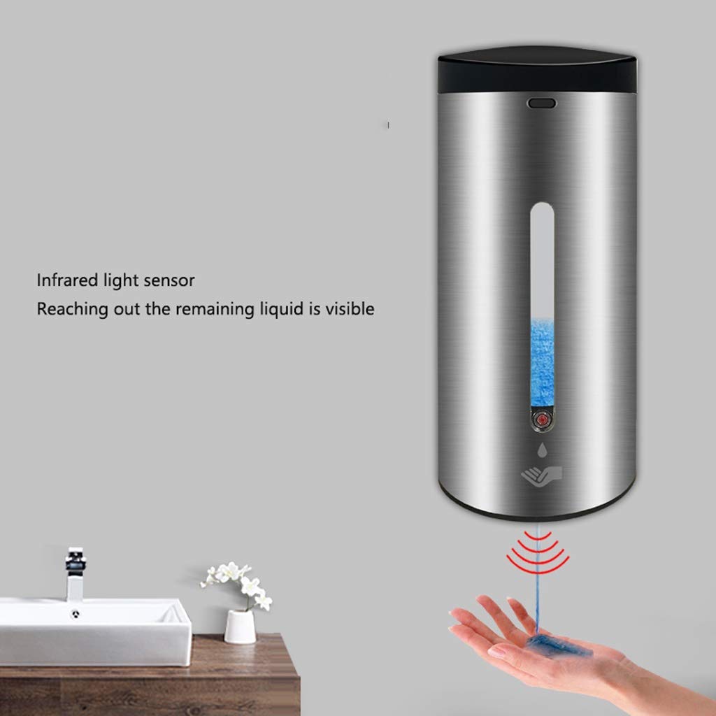 ZAW Seifenspender Wall Mounted Automatischer Seifenspender Infrarot-Bewegungs-Sensor Touchless Handsfree Automatische Flüssigseife for Home Office Schule Soap Dispenser (Größe : 650ml)
