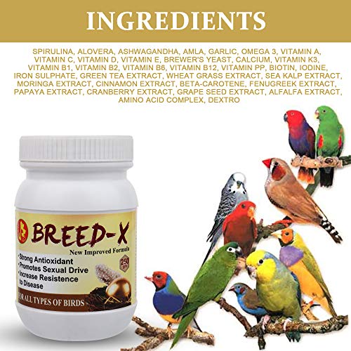Image of Pet Care International (PCI) Breed-X || Provide All Essential Nutrition || Healthy Bird Breeding Healthcare (250 Grm, Breed X), All Life Stages, Pellet