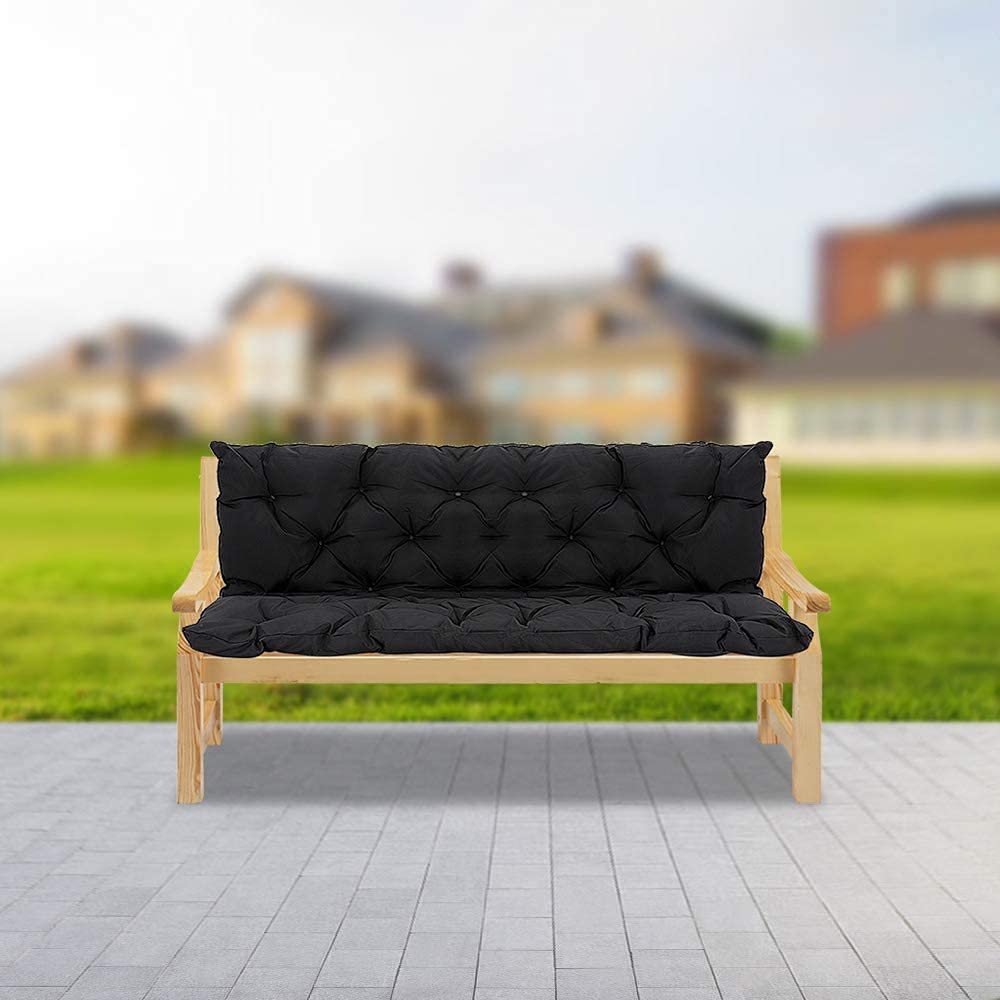 Coussin avec dossier pour balancelle de jardin 2 ou 3 places, imperméable et rembourré pour chaise longue de jardin, chaise longue, coussin pour chaise longue, banc, coussin pour balancelle - Gris -