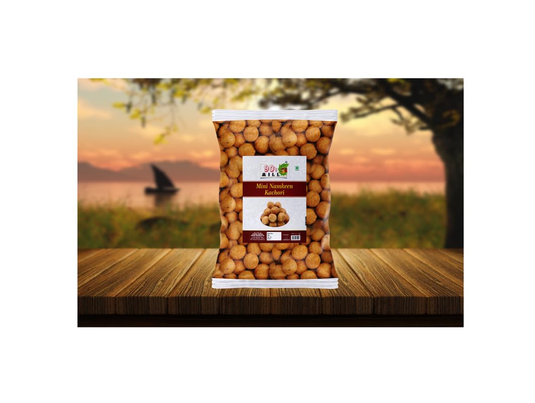 90's MILL Authentic Nagpur Gol Kachauri Namkeen Snack | Perfect Choice for Snacks Party | Spicy Crispy Patty | Dry Kachori Nashta Naashta | Filled with Baked Masala Moong Mung Dal-300g*1Pack 2