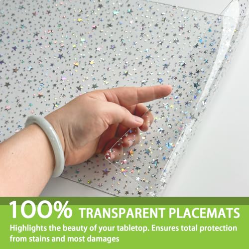 Sets de table étoiles pailletées pour salle à manger et bureau