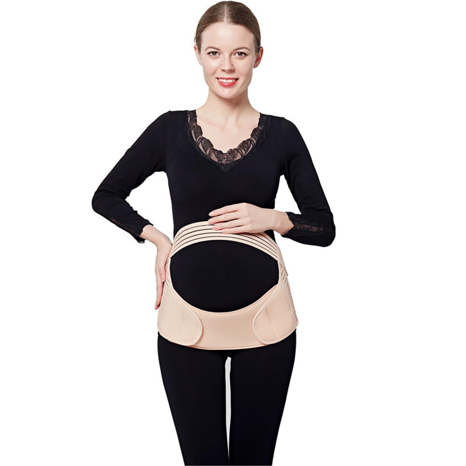 Pancera Gravidanza Sostegno alla maternità della cintura addominale | Supporto for la gravidanza con fascia for la pancia da donna for alleviare il mal di schiena(Black,XXL)