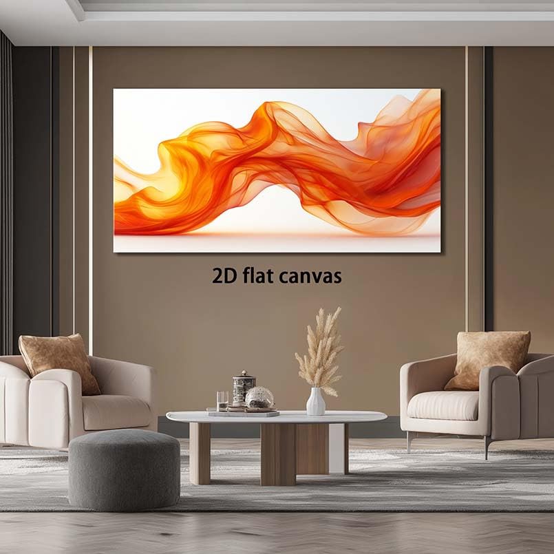 Tableau abstrait moderne orange, décoration murale minimaliste de salon - 5