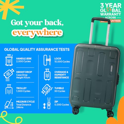 Image of American Tourister Ivy 2.0 | Small Size Cabin Trolley Bag (55 cm) | 360 8 Wheel Travel Luggage | Hard Case Polypropylene (PP) Suitcase | Combination Lock | Dark Forest