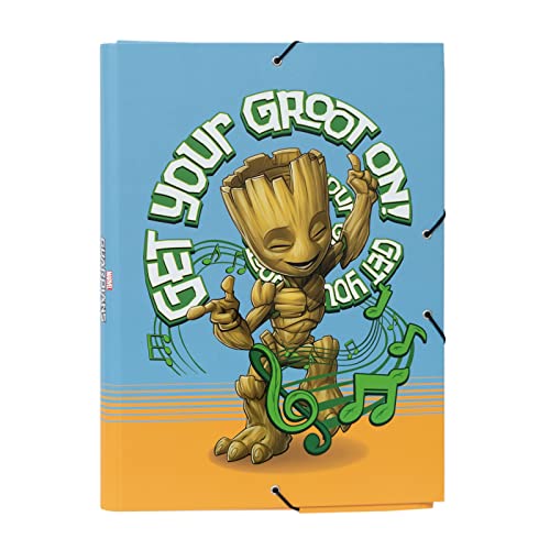 Carpeta Premium Marvel Groot - A4 - Portafolios Escolar - Cartón - Gomas A4 - Vuelta al Cole