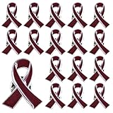Sickle Cell Awareness Pin 25pcs Burgundy Ribbon Lapel Pins Multiple Myeloma Awareness Items