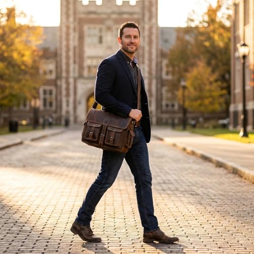 Cureo Handcrafted Leather Briefcase Bag