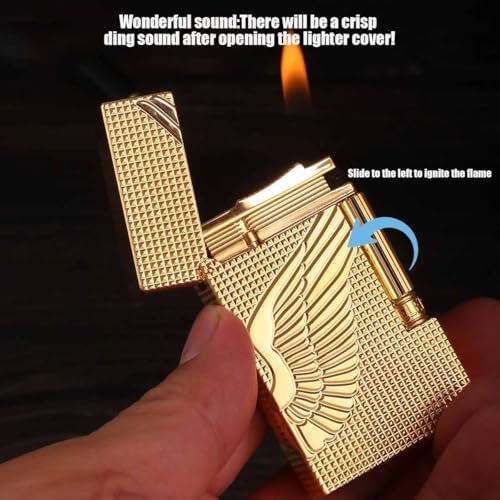 Encendedor de Latón Clásico con Alas de Ángel grabadas miniatura 4