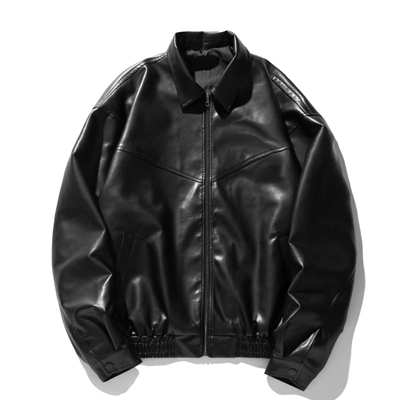 Veste en cuir vintage lâche l'esprit rétro à partager à deux