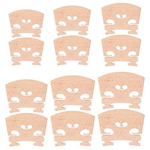 Jiayouy 12pcs Maple Violin Bridges Replacements