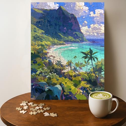 American Samoa National Park American Samoa Location Jigsaw Puzzle - 500 Pieces Wooden Puzzle for Adults, Wall Art Gift, Finished Size: 20 x 15 Inch