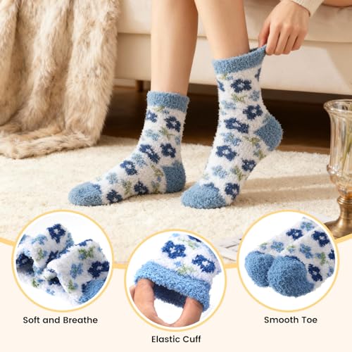 Image of Womens Fluffy Fuzzy Socks,Winter Cozy Soft Warm Socks Gifts for Womens | Soft Comfortable Warm Womens Fluffy Fuzzy Socks
