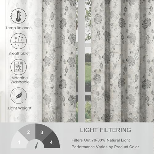 Image of FRESH FROM LOOM Room Darkening Door Curtains 12 Feet Long,Big Window Curtain Premium Polyester Rod Pocket Weaved Parda,Modern Parde for Living Room Bedroom,Home Office Jacquard Screens(Grey,12ft,1pc)
