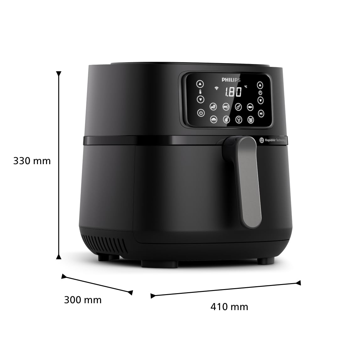 Philips 5000 Series Heißluftfritteuse XXL, 7,2 L (1,4 kg), 16-in-1, WiFi verbunden, 90% weniger Fett mit Rapid Air Technologie, Rezepte-App (HD9285/90)