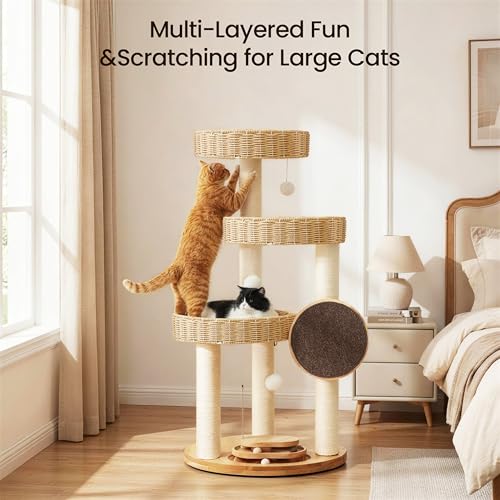 Árbol para gatos grande de madera sólida 48 pulgadas miniatura 3